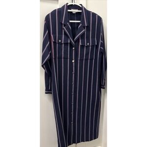 Vintage Tanner Shirt Dress Size 12 100% Wool Long Sleeve Classic Button READ